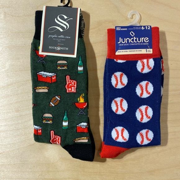 Two pair Men’s Graphic Socks Size 6-12 (DV) - Picture 2 of 12